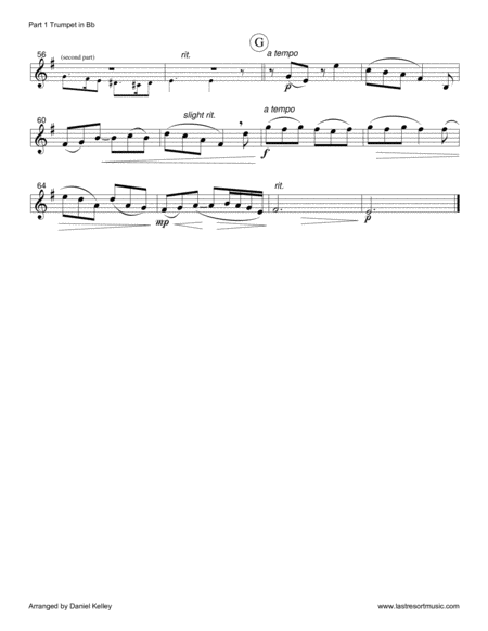 Greensleeves (What Child Is This?) for Brass Quartet (2 Trumpets, Trombone, Bass Trombone or Tuba) w