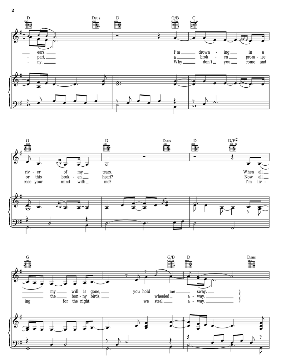 Dimming Of The Day Piano, Vocal, Guitar scores gallery preview page 2