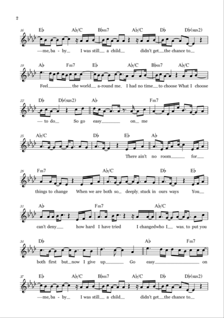 Easy On Me Piano scores gallery preview page 2