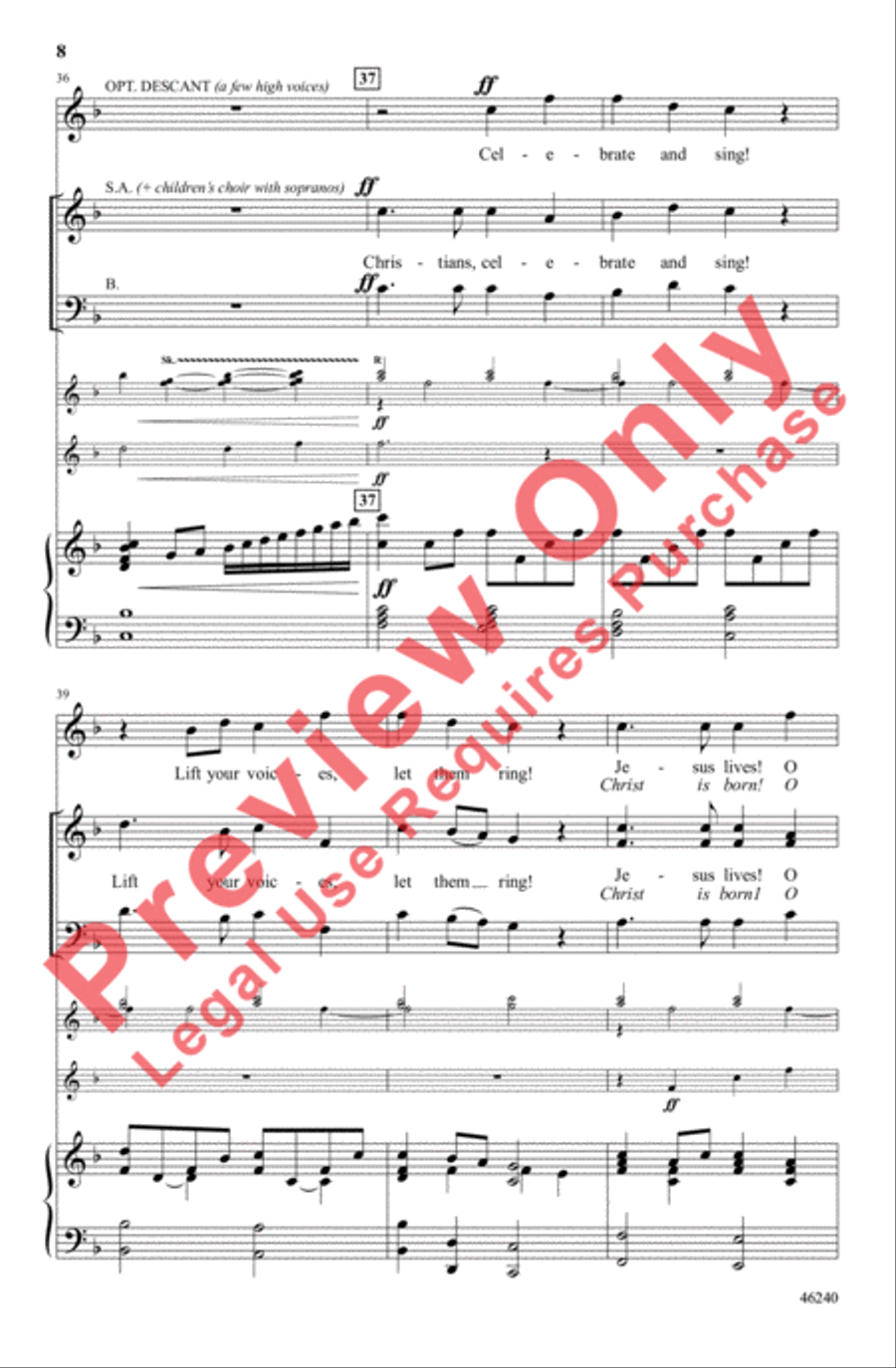 Christians, Celebrate and Sing! 3-Part scores gallery preview page 8