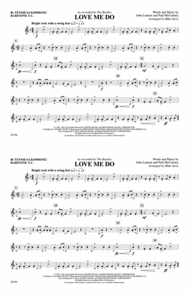 Love Me Do: Bb Tenor Saxophone/Bartione Treble Clef