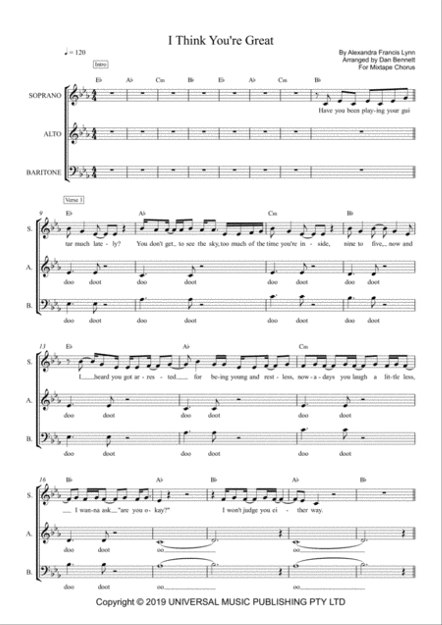 I Think You're Great 3-Part scores gallery preview page 1