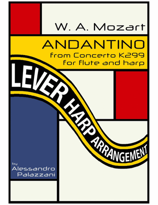 Book cover for ANDANTINO from Concerto K299 arranged for flute and lever harp