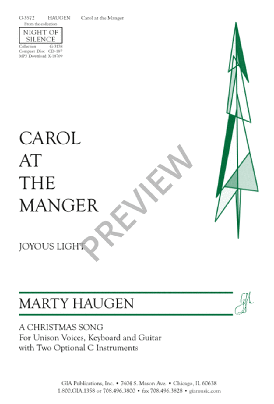 Carol at the Manger Carol at the Manger Unison Choir scores gallery preview page 2