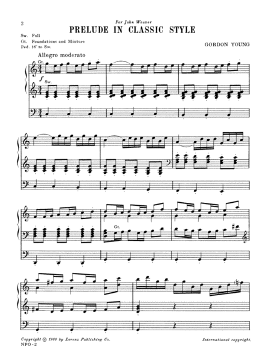 Prelude in Classic Style Organ Solo scores gallery preview page 2