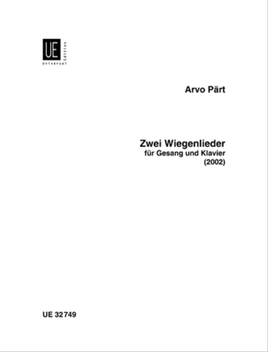 Zwei Wiegenlieder Zwei Wiegenlieder Chamber Music scores gallery preview page 1