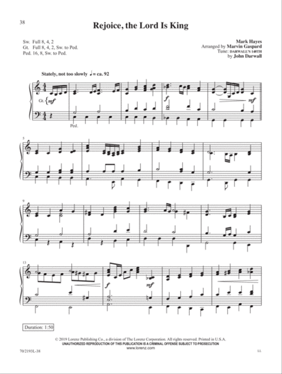 Mark Hayes: Miniatures for Organ Organ Solo scores gallery preview page 21