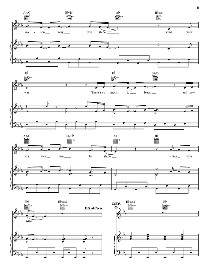 Shine Your Way Shine Your Way Piano Solo scores gallery preview page 5