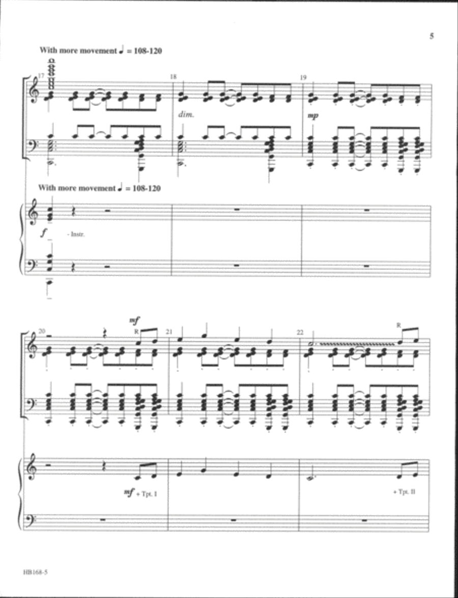 The Music of the Spheres - organ and handbell score Handbell Choir scores gallery preview page 5