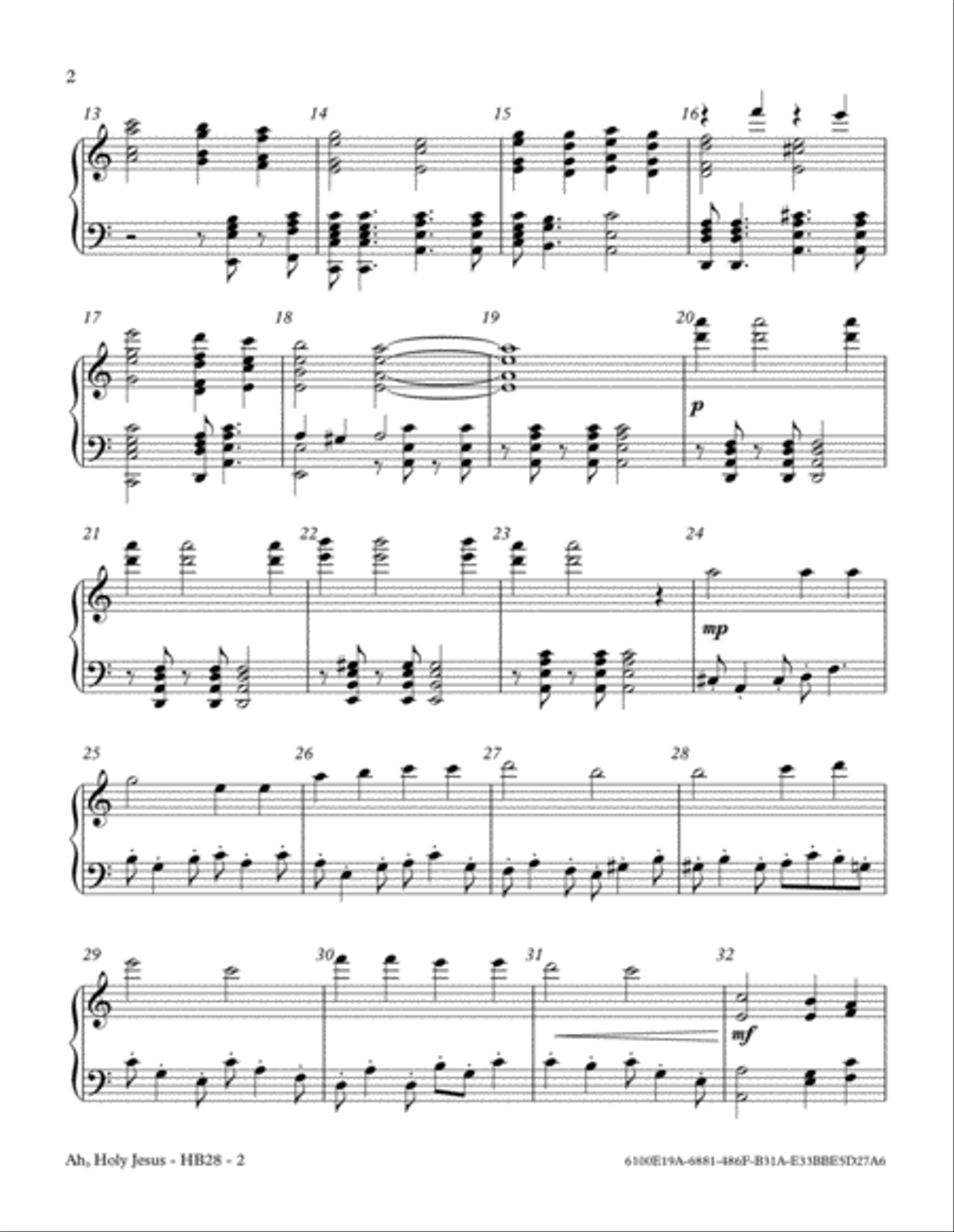 Ah, Holy Jesus Handbell Choir scores gallery preview page 2