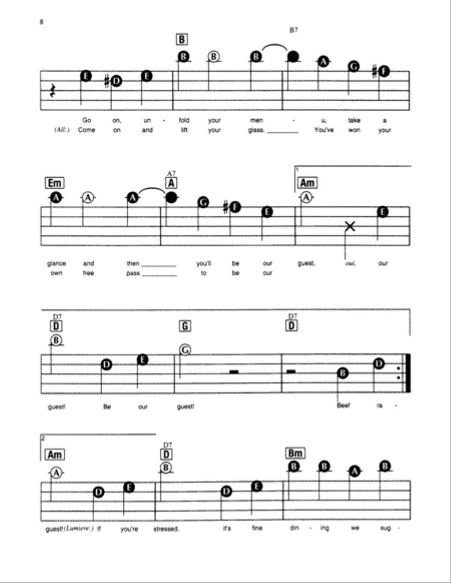 Be Our Guest (from Beauty and The Beast) Electronic Keyboard scores gallery preview page 3