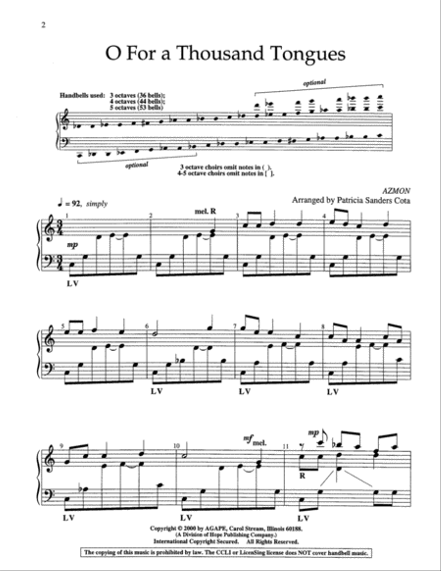 O for a Thousand Tongues O for a Thousand Tongues 5-Octaves scores gallery preview page 8