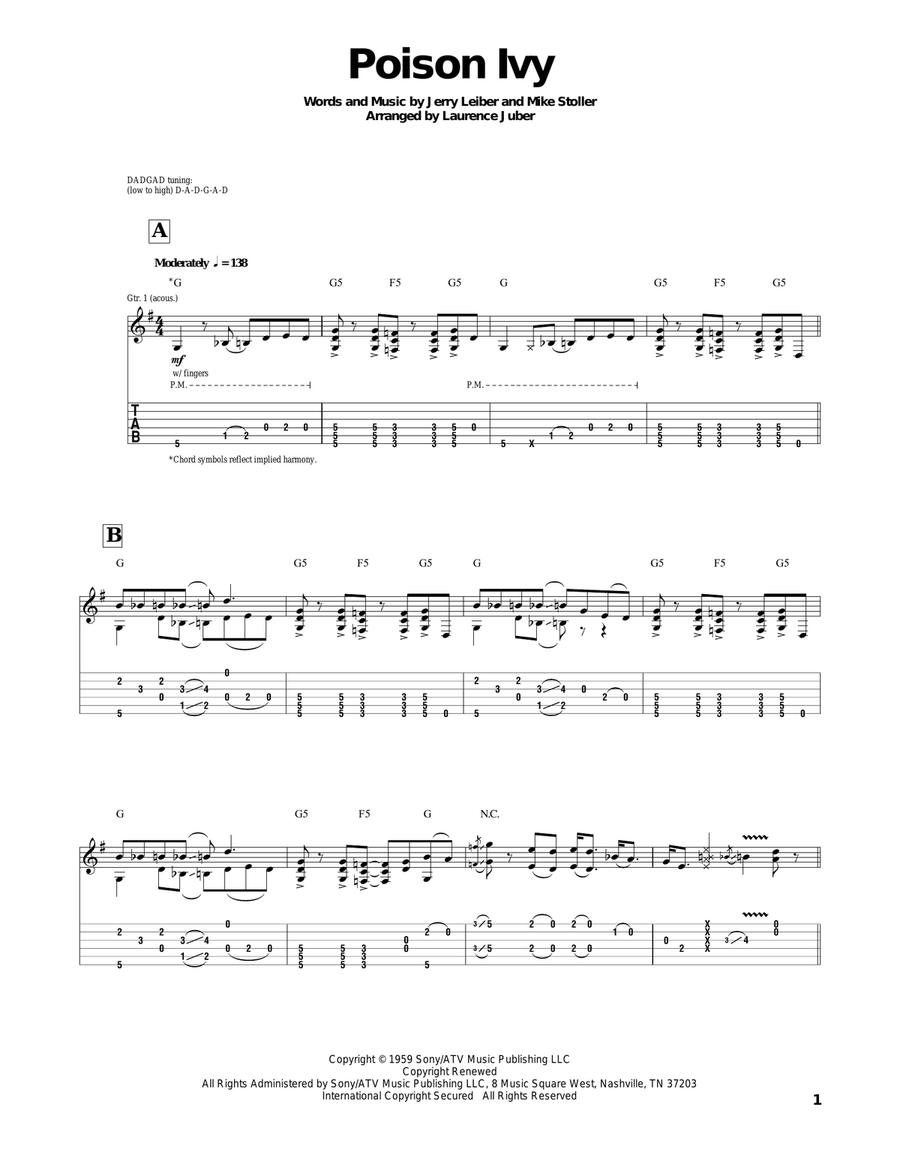 Poison Ivy Acoustic Guitar scores gallery preview page 1