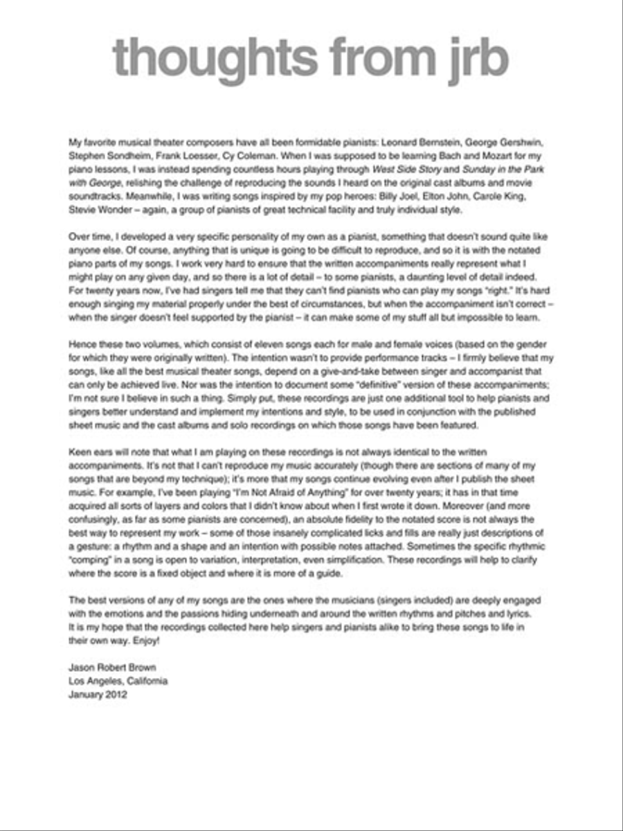 Jason Robert Brown Plays Jason Robert Brown Voice scores gallery preview page 3