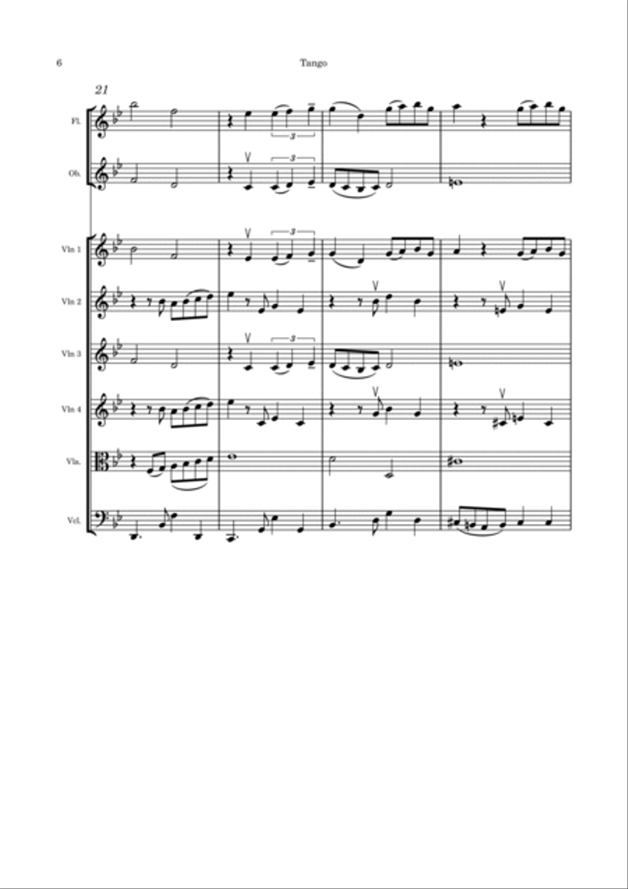 Tango - Por Una Cabeza Chamber Music scores gallery preview page 6