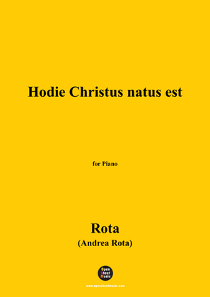 Book cover for Rota-Hodie Christus natus est,for Piano