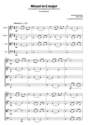 Book cover for Minuet in G major (string quartet)