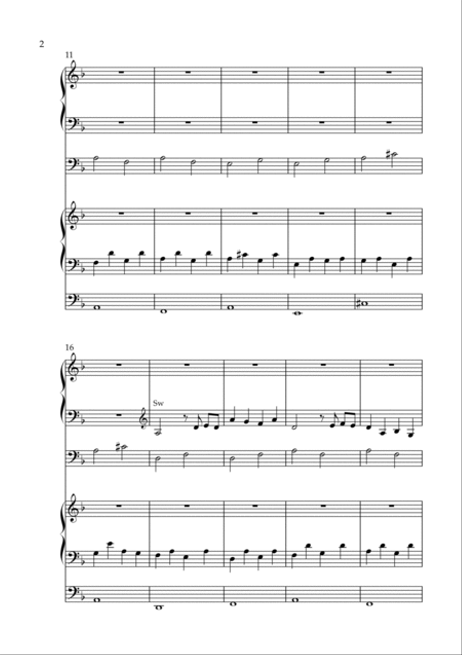 Hey, Sokoly, Op. 224 (Organ Duet) by Vidas Pinkevicius Organ Solo scores gallery preview page 2