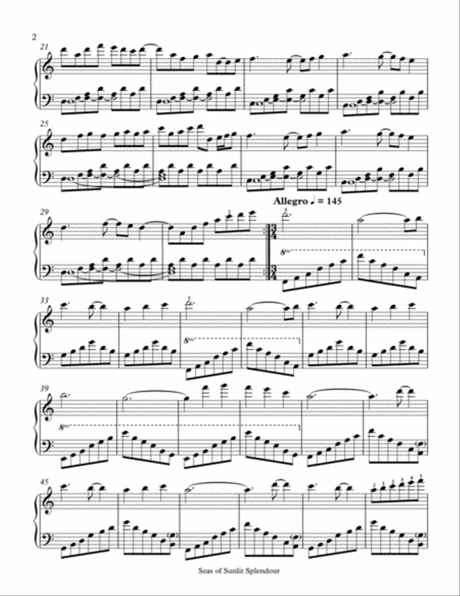 Seas of Sunlit Splendour Seas of Sunlit Splendour Piano Solo scores gallery preview page 2