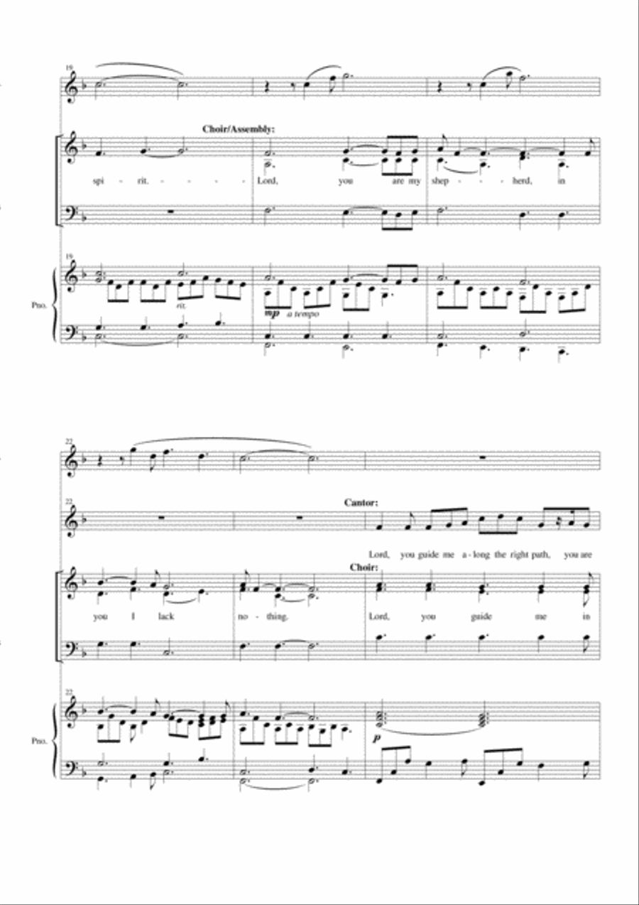 Psalm 23: Lord, You are my Shepherd 3-Part scores gallery preview page 4