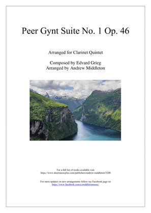 Book cover for Peer Gynt Suite No. 1 arranged for Clarinet Quintet