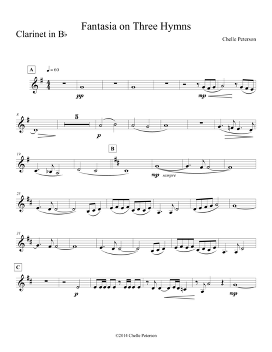 Fantasia on Three Hymns-Clarinet Bb image number null