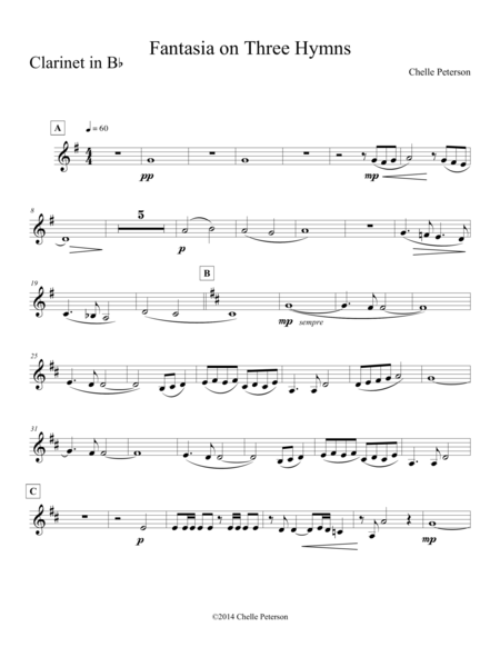 Fantasia on Three Hymns-Clarinet Bb image number null