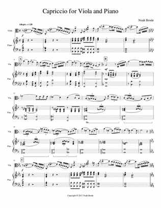 Capriccio for Viola and Piano