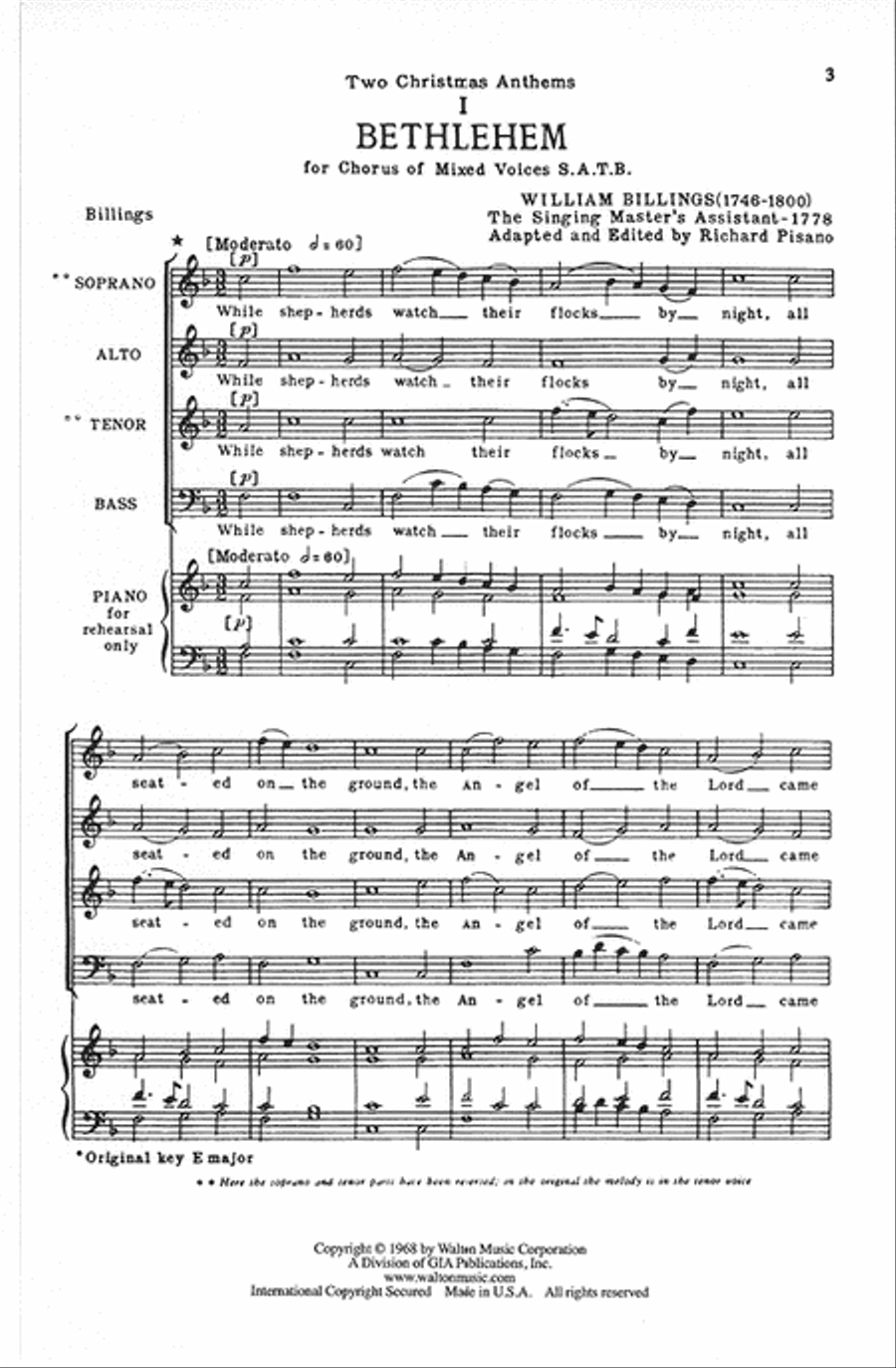 Two Christmas Anthems (Bethlehem and Boston) 4-Part scores gallery preview page 2