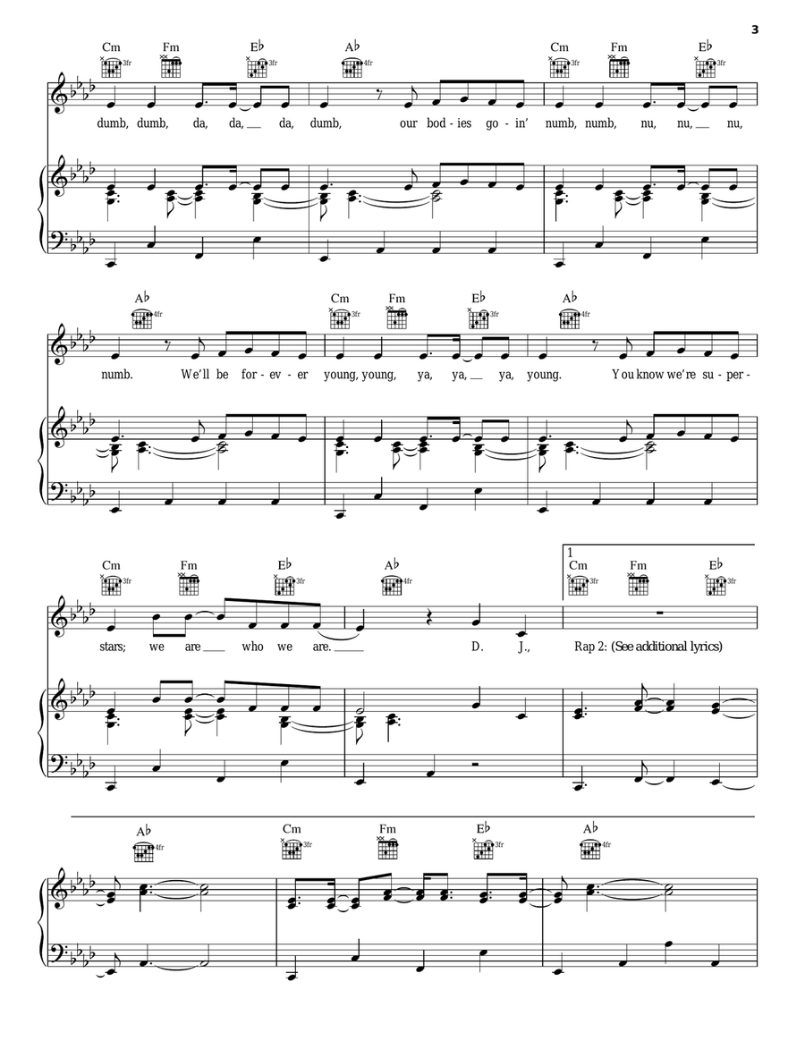 We R Who We R Piano, Vocal, Guitar scores gallery preview page 3