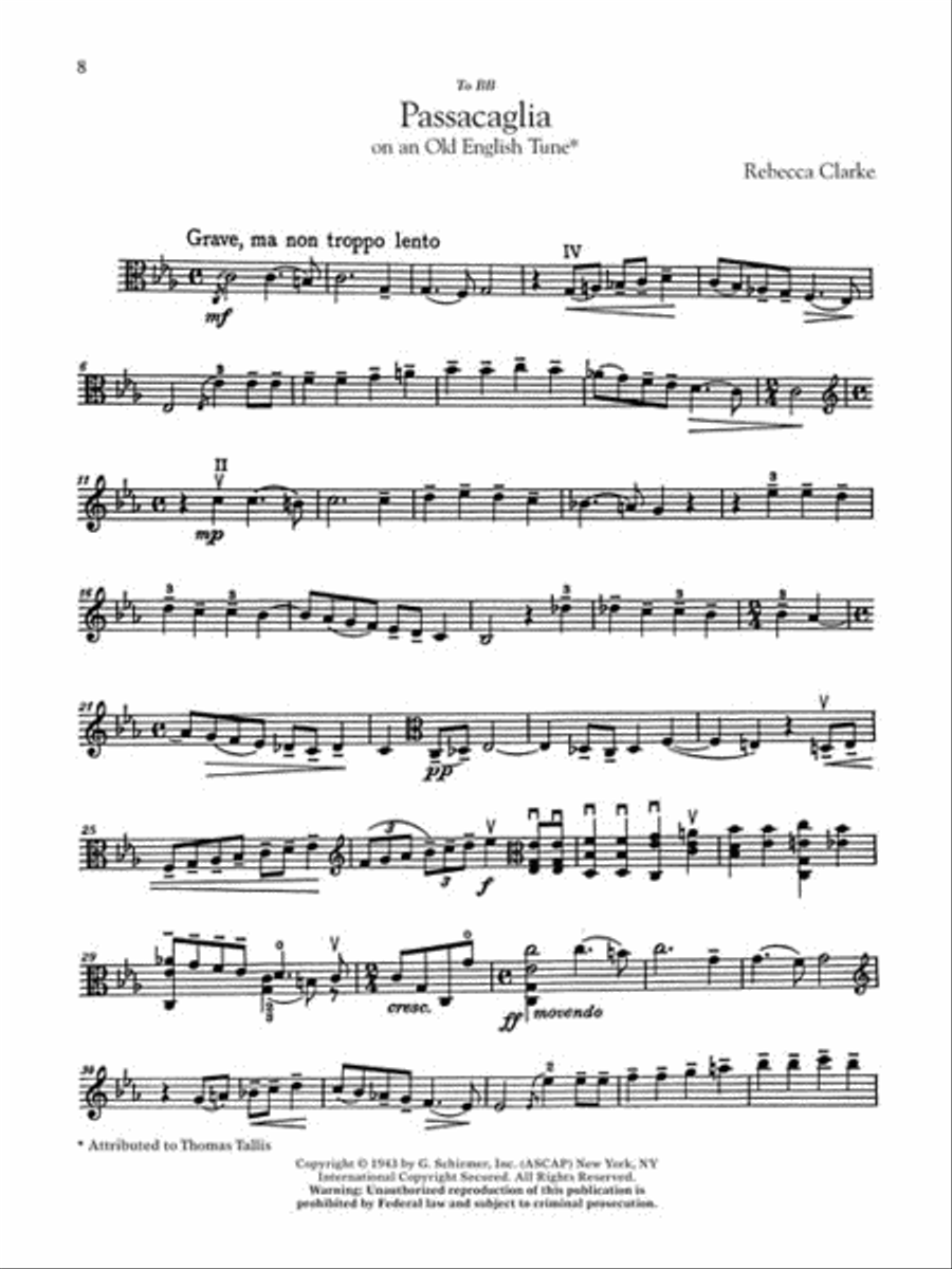 The G. Schirmer Viola Anthology - Viola And Piano Piano Accompaniment scores gallery preview page 4