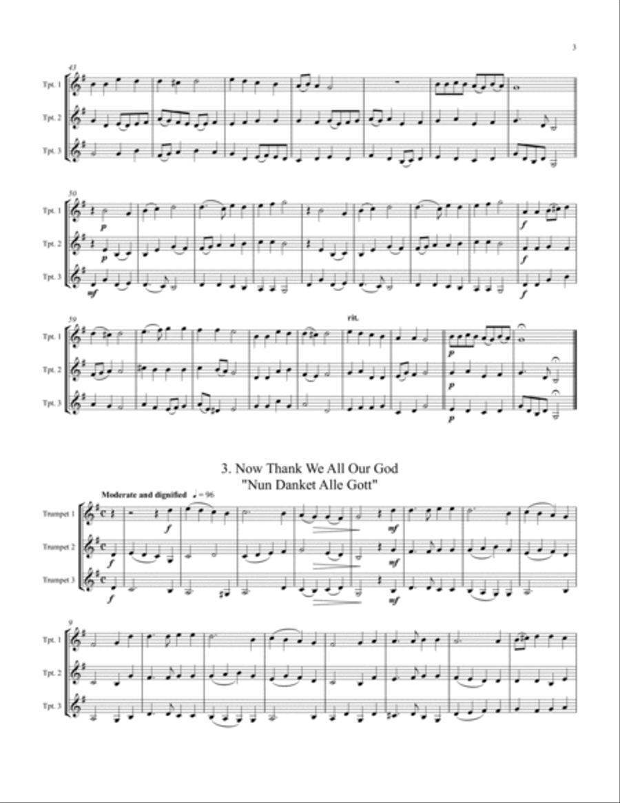 3 Hymns of Thanksgiving 3 Hymns of Thanksgiving Trumpet Trio scores gallery preview page 4