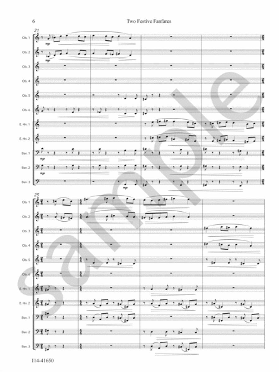 Two Festive Fanfares Chamber Music scores gallery preview page 7