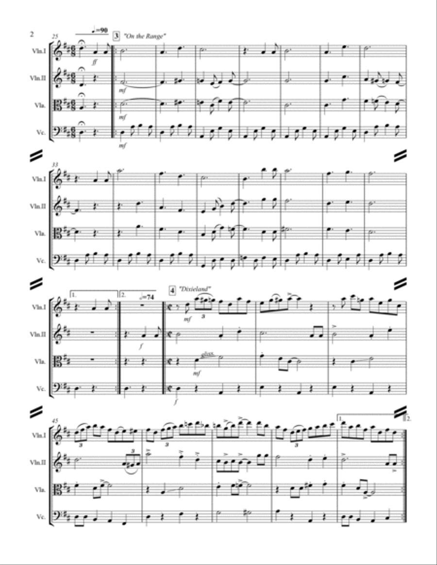 Happy Birthday and Stylistic Variations (for String Quartet) String Quartet scores gallery preview page 3