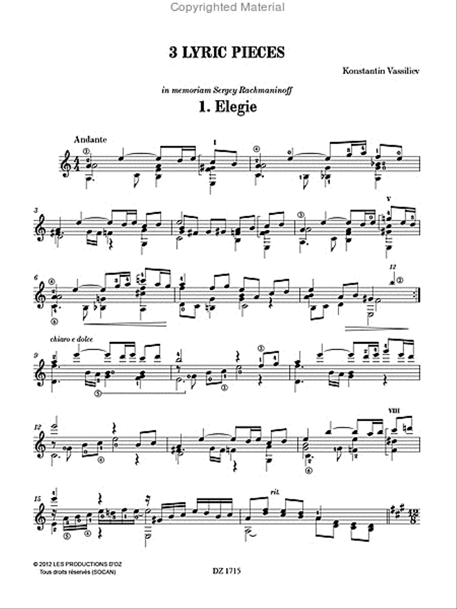 Three Lyric Pieces Three Lyric Pieces Classical Guitar scores gallery preview page 2