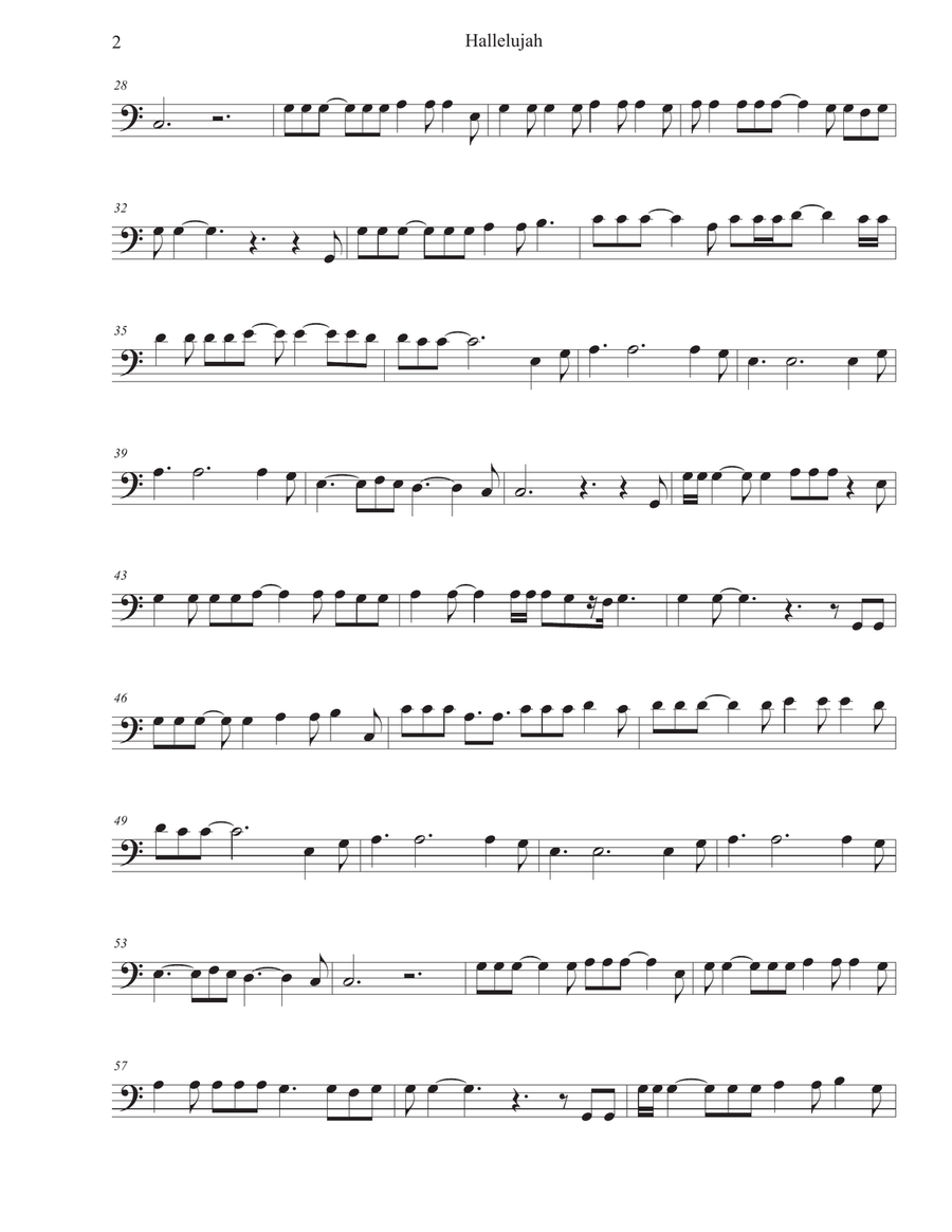 Hallelujah Trombone Solo scores gallery preview page 2