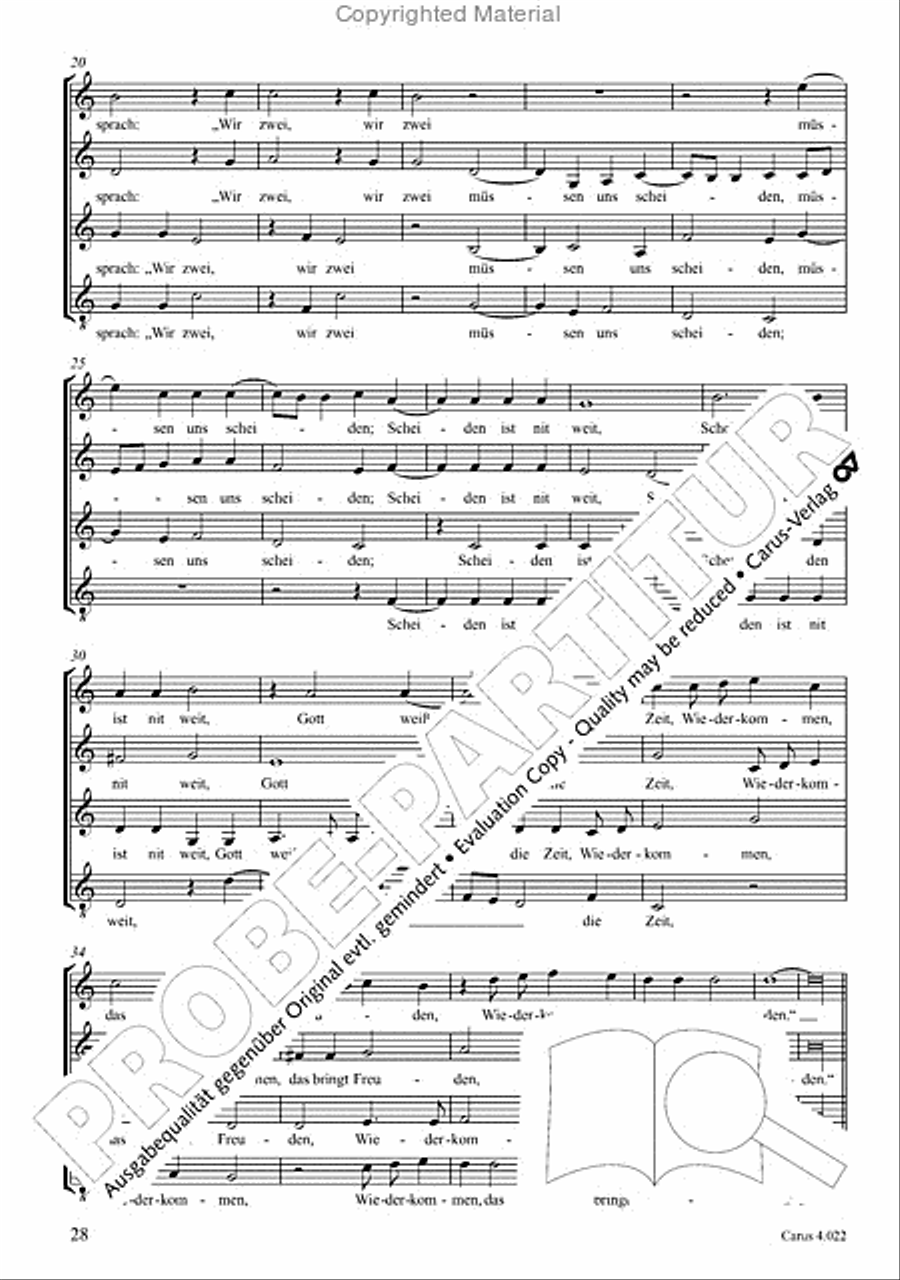 So w!nsch ich ihr ein gute Nacht 4-Part scores gallery preview page 3