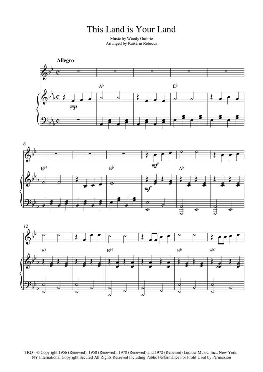 This Land Is Your Land English Horn scores gallery preview page 1