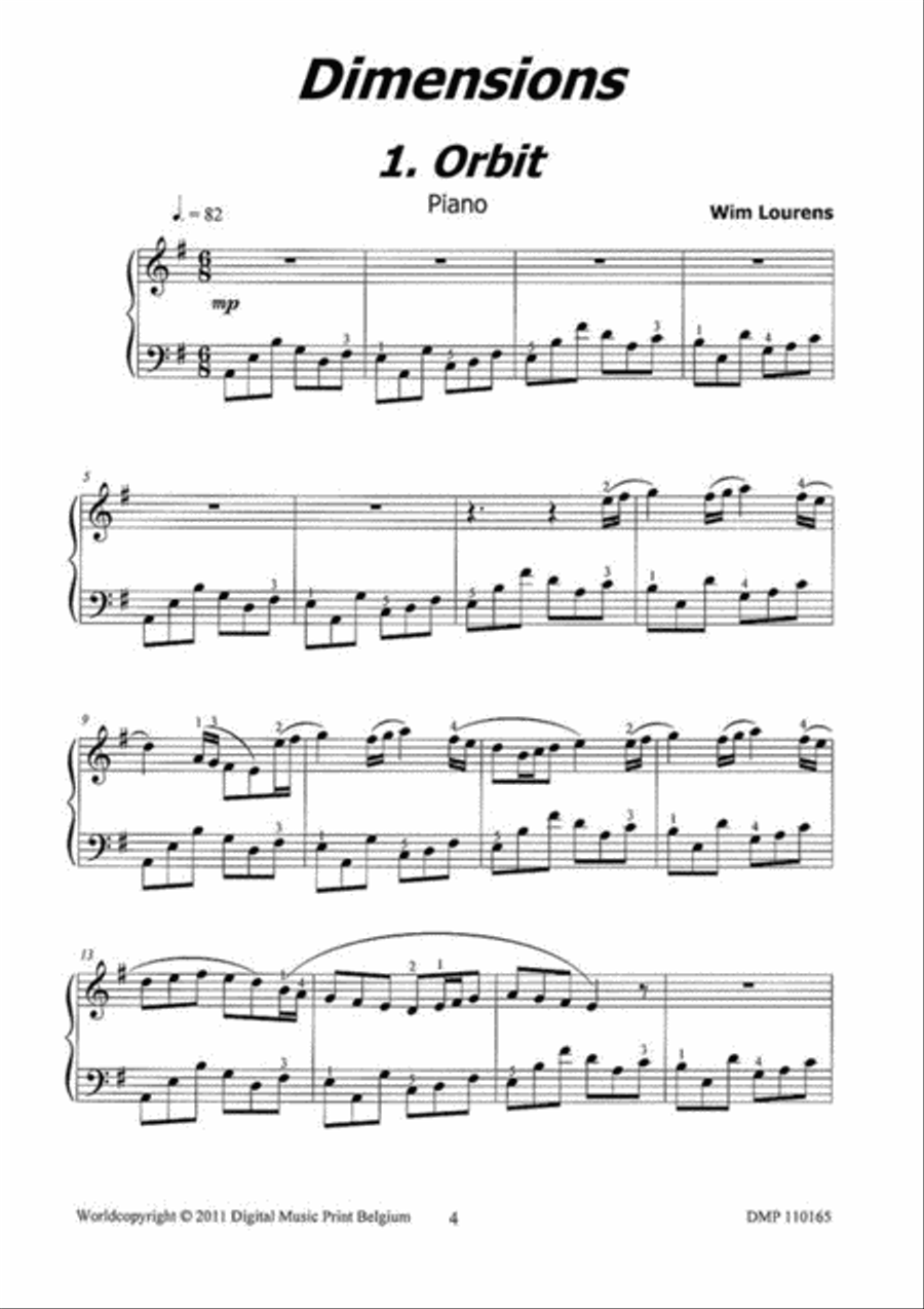 Dimensions Piano Solo scores gallery preview page 2