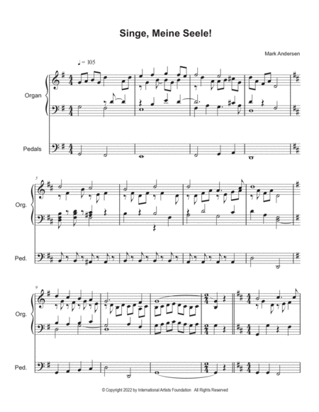 Singe, Meine Seele! for organ by Mark Andersen
