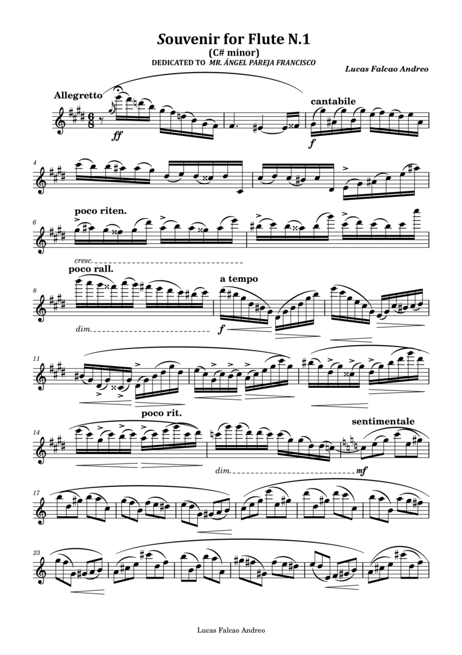 Souvenir N.1 (for flute) Souvenir N.1 (for flute) Flute Solo scores gallery preview page 1