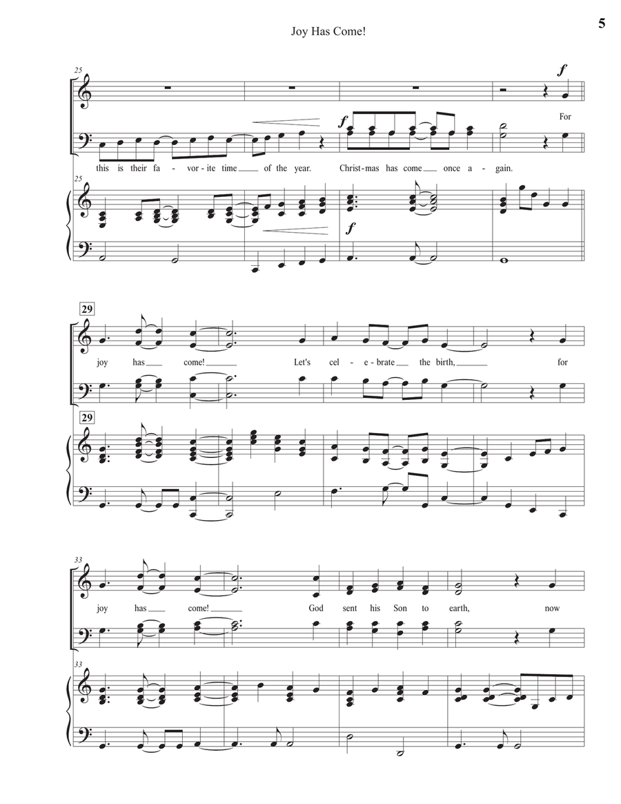 Joy Has Come! 4-Part scores gallery preview page 5