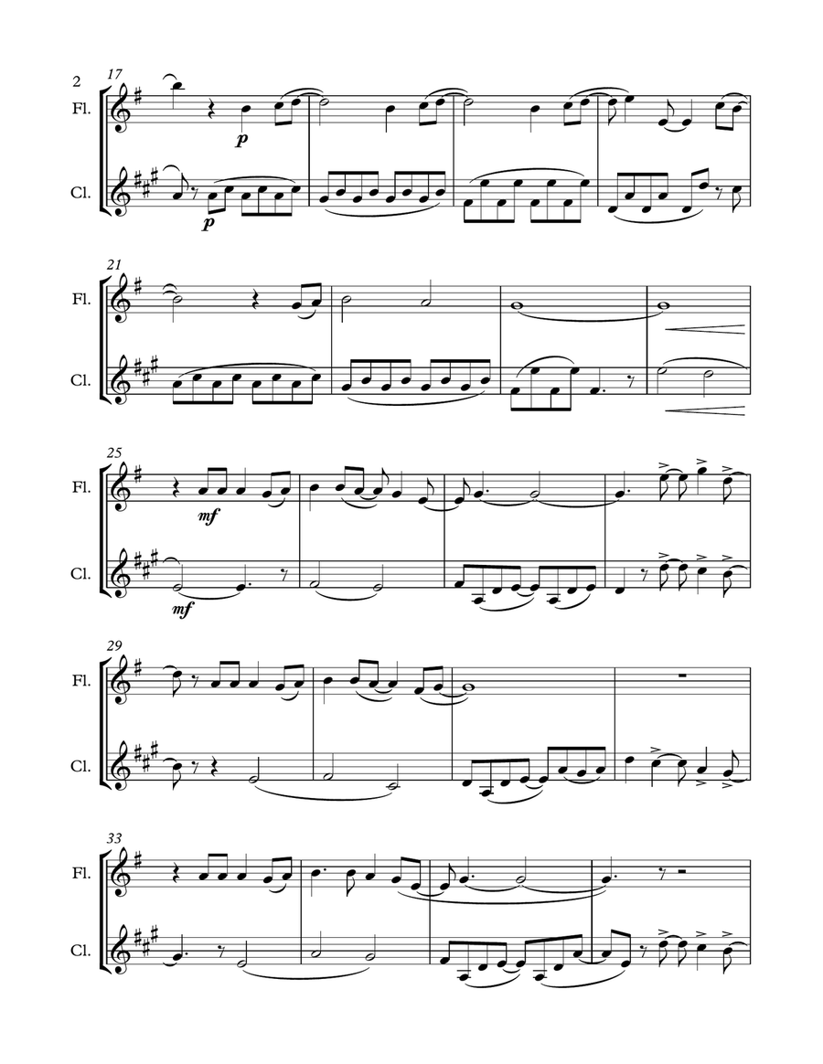 A Million Dreams Woodwind Duet scores gallery preview page 2