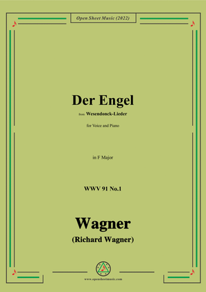 Book cover for R. Wagner-Der Engel,in F Major,WWV 91 No.1,from Wesendonck-Lieder,for Voice and Piano