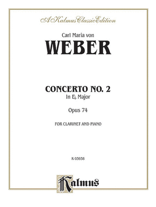 Book cover for Clarinet Concerto No. 2 in E-flat Major, Op. 74 (Orch.)