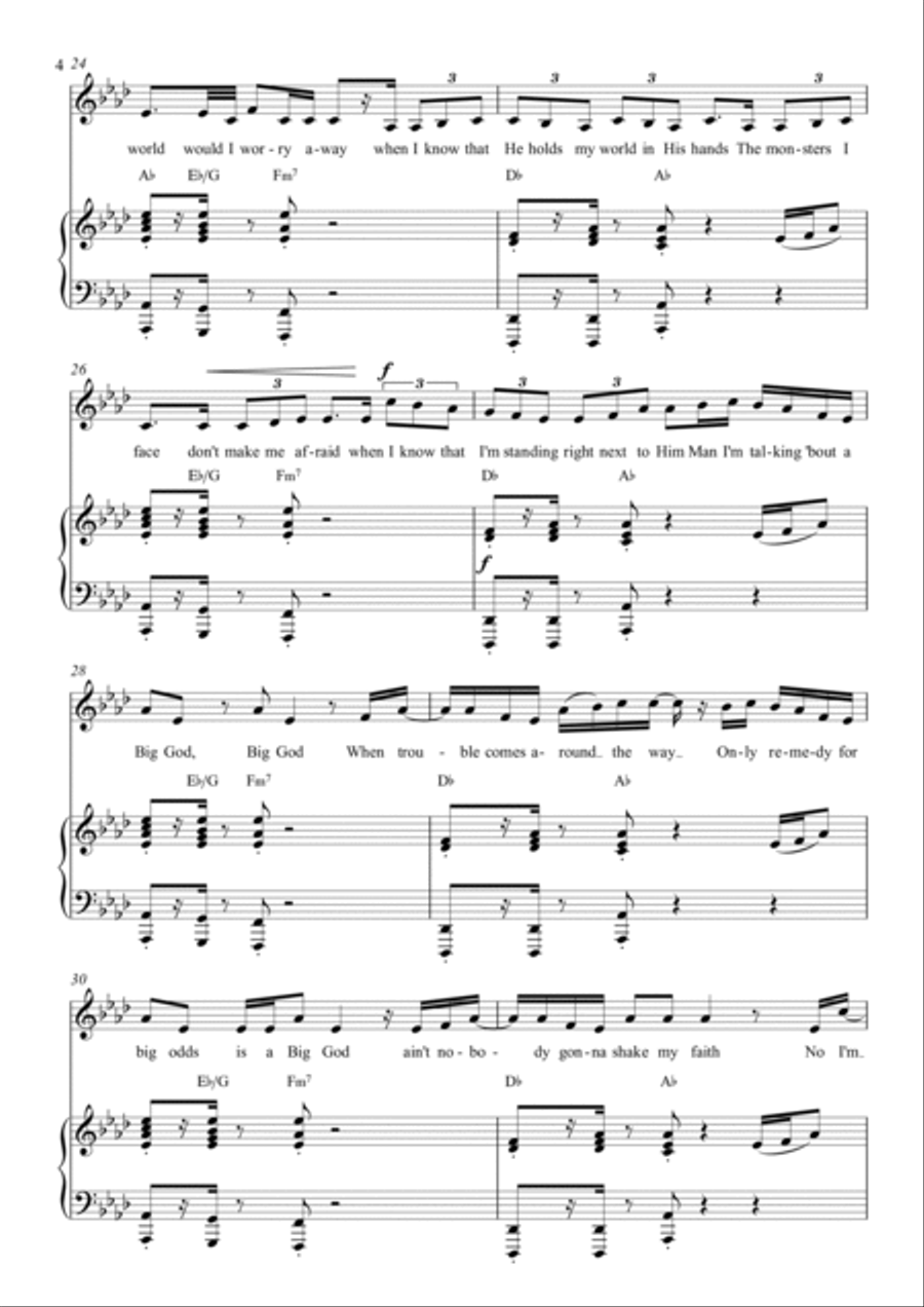 Big God Piano, Vocal, Guitar scores gallery preview page 4