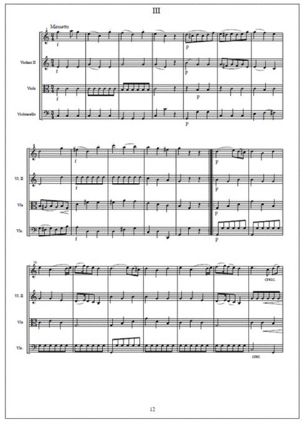String quartet no. 3 - Score & parts