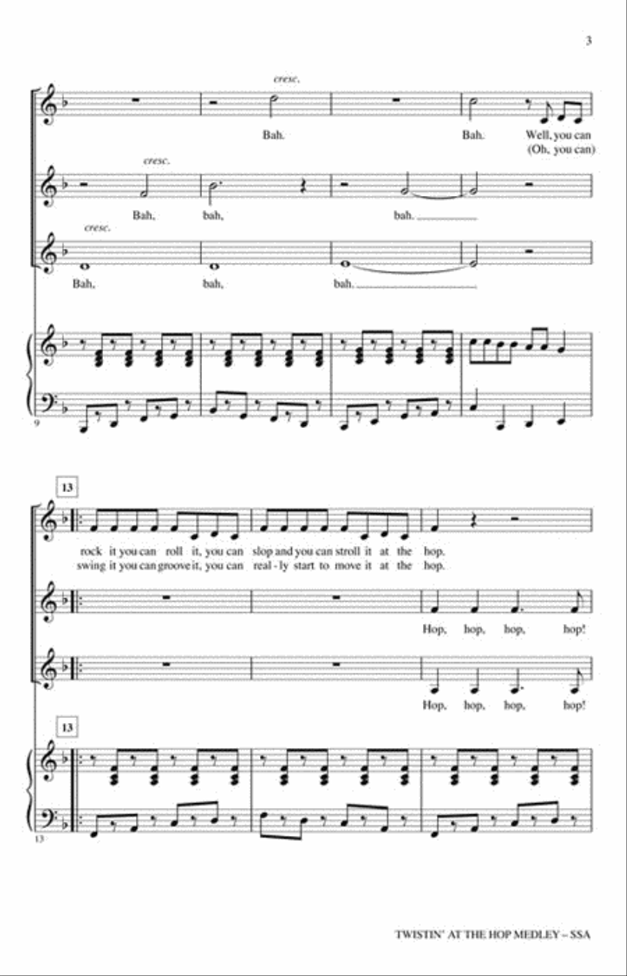 Twistin' at the Hop Twistin' at the Hop Choir scores gallery preview page 3