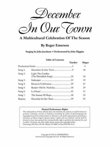 December in Our Town (A Multicultural Holiday Musical)