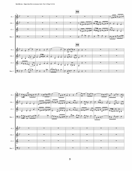 Singet dem Herrn ein neues Lied Motet – Part 2 & Alleluia by J.S. Bach (Double Woodwind Choir) image number null